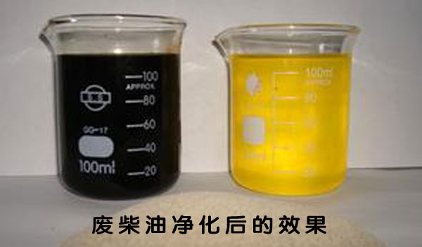 Effect of decolorization and purification of waste diesel oil